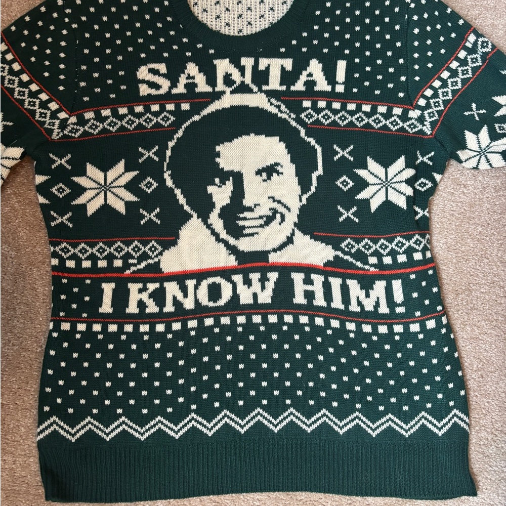 ELF Green Festive Santa Crewneck Sweater